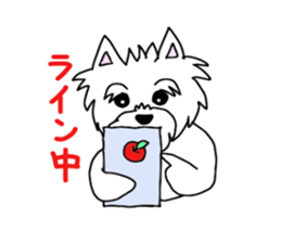 White terrier and happiness life sticker #10063271