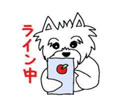 White terrier and happiness life sticker #10063271