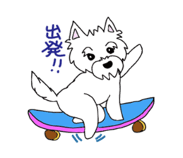 White terrier and happiness life sticker #10063272