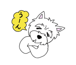 White terrier and happiness life sticker #10063273
