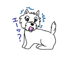 White terrier and happiness life sticker #10063274