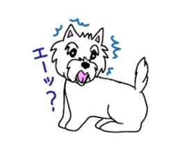 White terrier and happiness life sticker #10063274