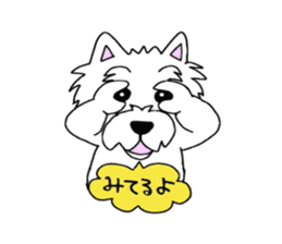 White terrier and happiness life sticker #10063275