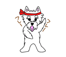 White terrier and happiness life sticker #10063276
