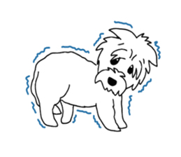 White terrier and happiness life sticker #10063277