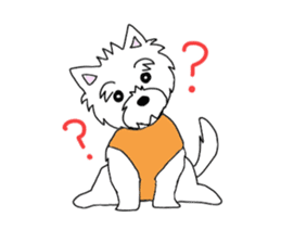 White terrier and happiness life sticker #10063278