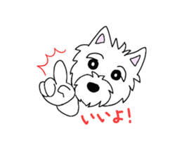 White terrier and happiness life sticker #10063279