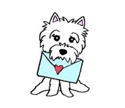 White terrier and happiness life sticker #10063280