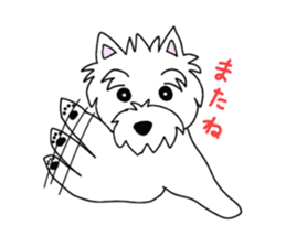 White terrier and happiness life sticker #10063281