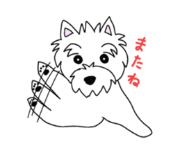 White terrier and happiness life sticker #10063281