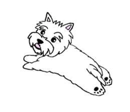 White terrier and happiness life sticker #10063283