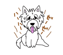 White terrier and happiness life sticker #10063285