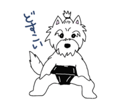 White terrier and happiness life sticker #10063286