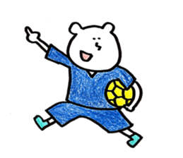 handball white bear sticker #10065341