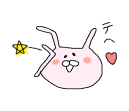 cute rabbit of pink sticker #10068789