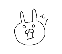 cute rabbit of pink sticker #10068796