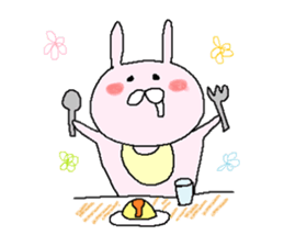 cute rabbit of pink sticker #10068820