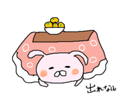 cute rabbit of pink sticker #10068822