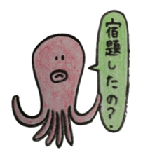 octopus and squid family sticker #10069581