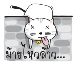 white cat in the house sticker #10070668