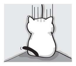 white cat in the house sticker #10070696