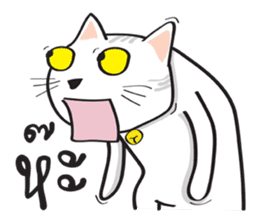 white cat in the house sticker #10070698