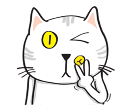 white cat in the house sticker #10070701