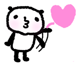Panda for which many hearts were used sticker #10071233