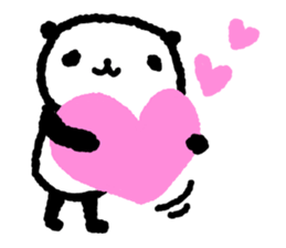 Panda for which many hearts were used sticker #10071236