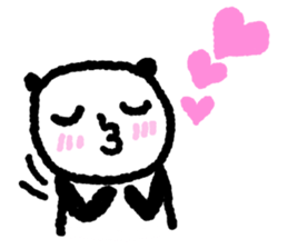 Panda for which many hearts were used sticker #10071239