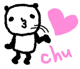 Panda for which many hearts were used sticker #10071240