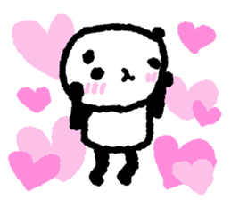 Panda for which many hearts were used sticker #10071241