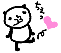 Panda for which many hearts were used sticker #10071250