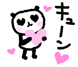 Panda for which many hearts were used sticker #10071251
