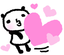 Panda for which many hearts were used sticker #10071252