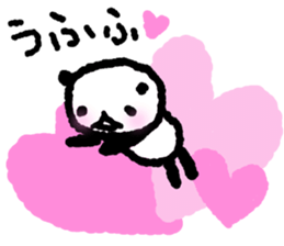 Panda for which many hearts were used sticker #10071258