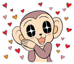 Lovely monkey Q-Ji sticker #10074465