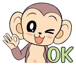 Lovely monkey Q-Ji sticker #10074473