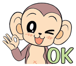 Lovely monkey Q-Ji sticker #10074473