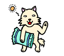 A white dog with short legs sticker #10078184
