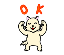 A white dog with short legs sticker #10078186