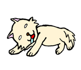 A white dog with short legs sticker #10078197