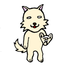 A white dog with short legs sticker #10078198