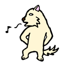 A white dog with short legs sticker #10078199