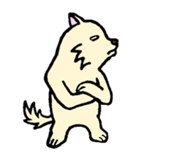 A white dog with short legs sticker #10078206
