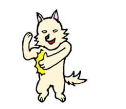 A white dog with short legs sticker #10078207