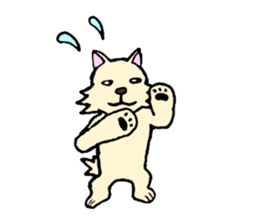 A white dog with short legs sticker #10078211