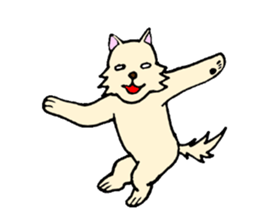 A white dog with short legs sticker #10078215