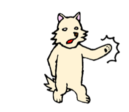 A white dog with short legs sticker #10078216