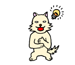 A white dog with short legs sticker #10078222